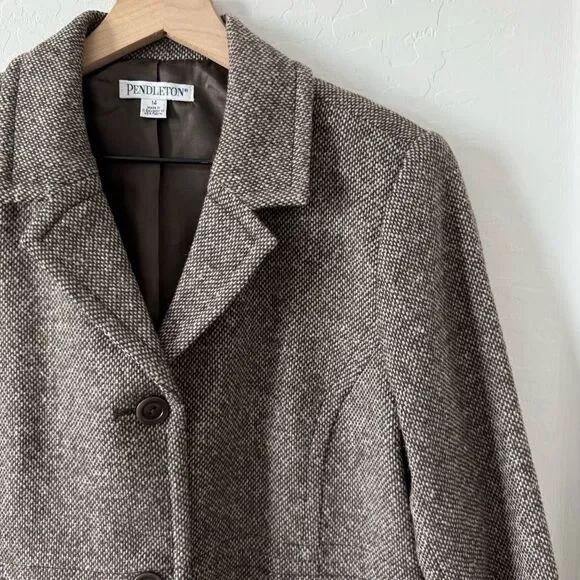 Pendleton Wool Tweed Blazer Coat Jacket Size 14 - Picture 5 of 11